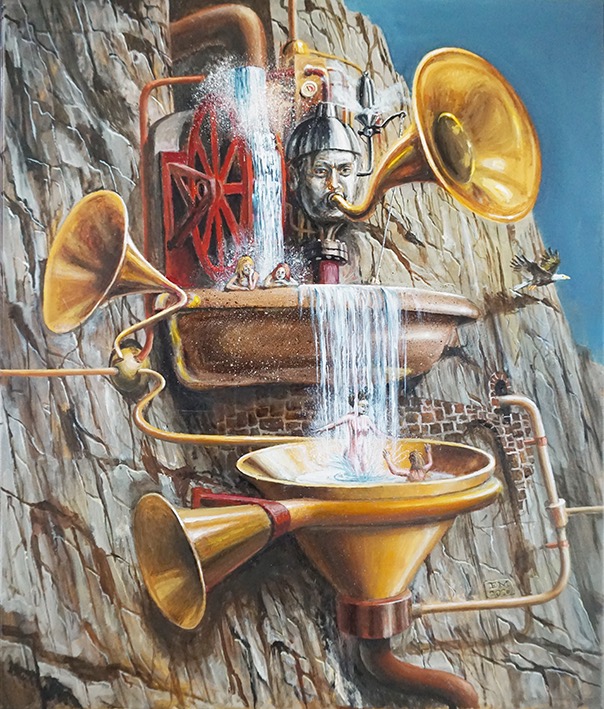 Wassermusik mit Dampfpfeife